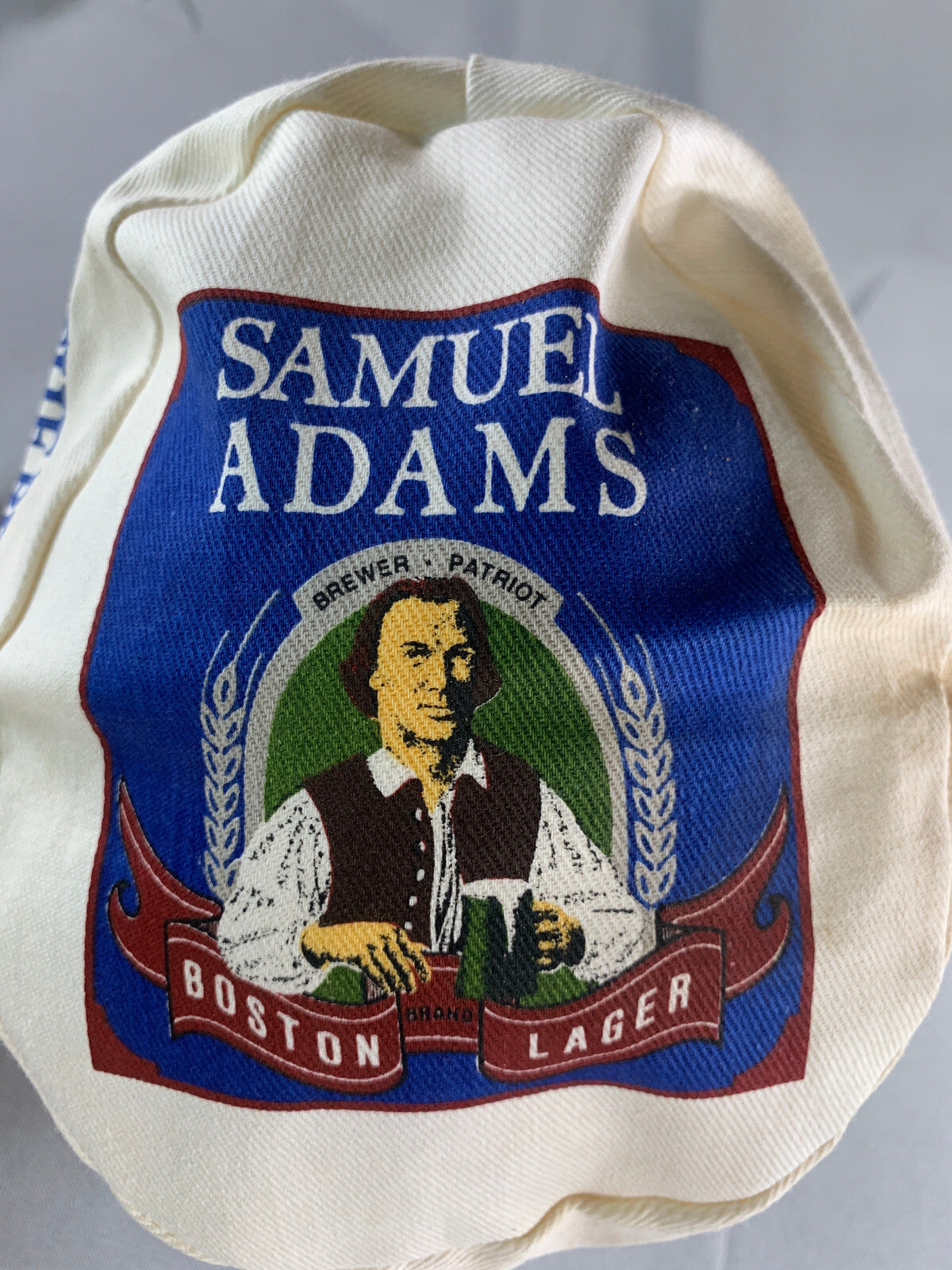 VTG Samuel Adams Beer Hat Boston Lager Blue White Cap Promo Brewer OSFA Rare
