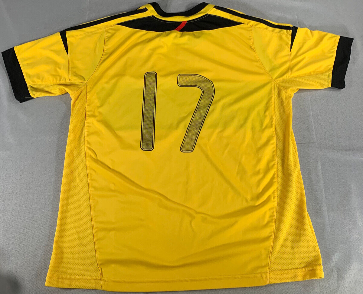 Vintage Spain Soccer Jersey #17 Yellow Black Mesh Mens M Futbol Shirt España