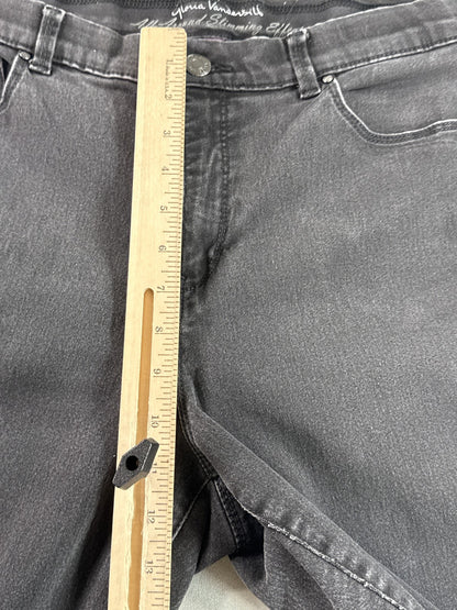 Gloria Vanderbilt Jeans Womens 16 Black Cotton Blend Straight Leg Regular Fit