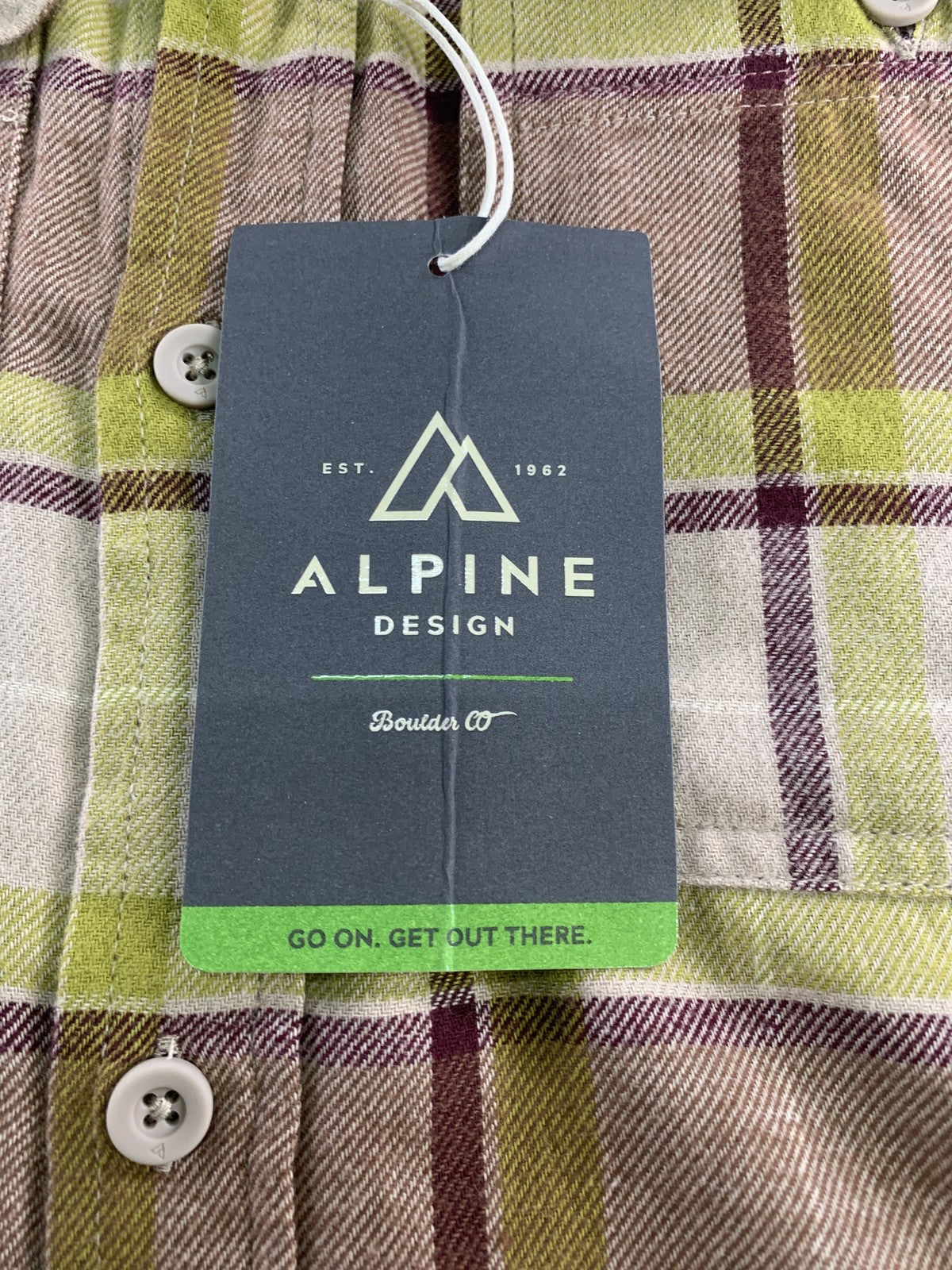 Alpine Design Flannel Shirt Mens Medium Plaid Button Up Outdoor Casual Apparel