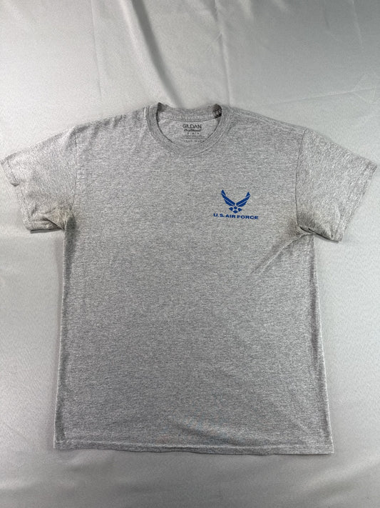 GILDAN U.S. Air Force Military Tee Gray L Cotton Polyester Crewneck Short Mens