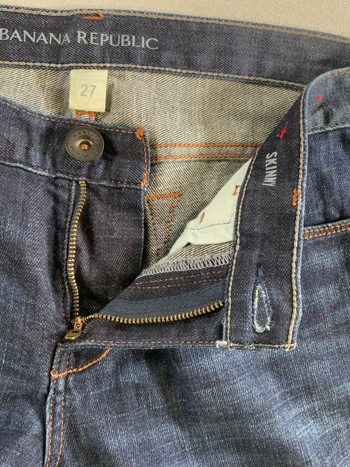 Banana Republic Skinny Jeans Women 27 Dark Wash Cuffed Stretch Denim Classic Fit