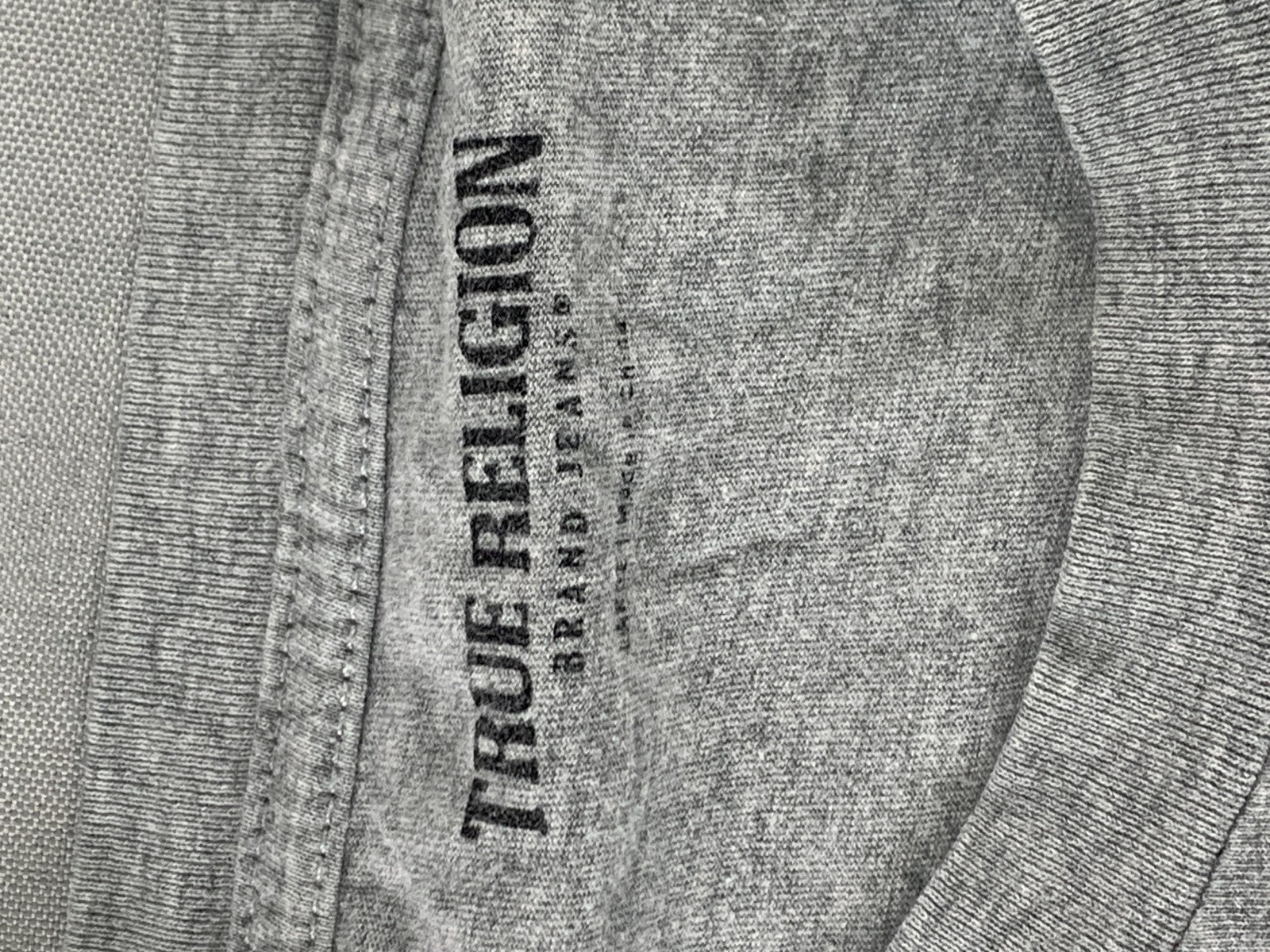 True Religion Shirt Mens Large Gray Graphic Tee Crafted With Pride Logo Cotton
