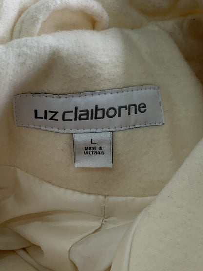 Liz Claiborne Coat Womens Large Wool Blend Button Front Winter Jacket Black NWT