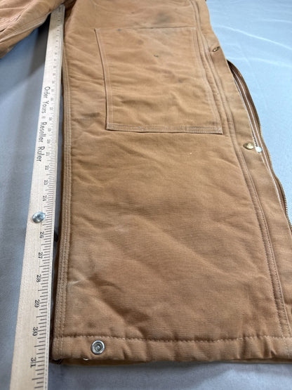 Carhartt R38 BRN Brown Duck Bib Overalls Quilt Lined USA Workwear 40x32