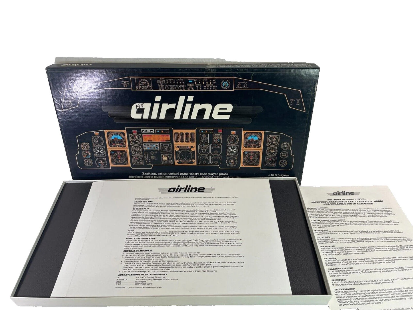 Airline Board Game Mulgara Complete Set Travel Theme 1-6 Players Vintage 1985