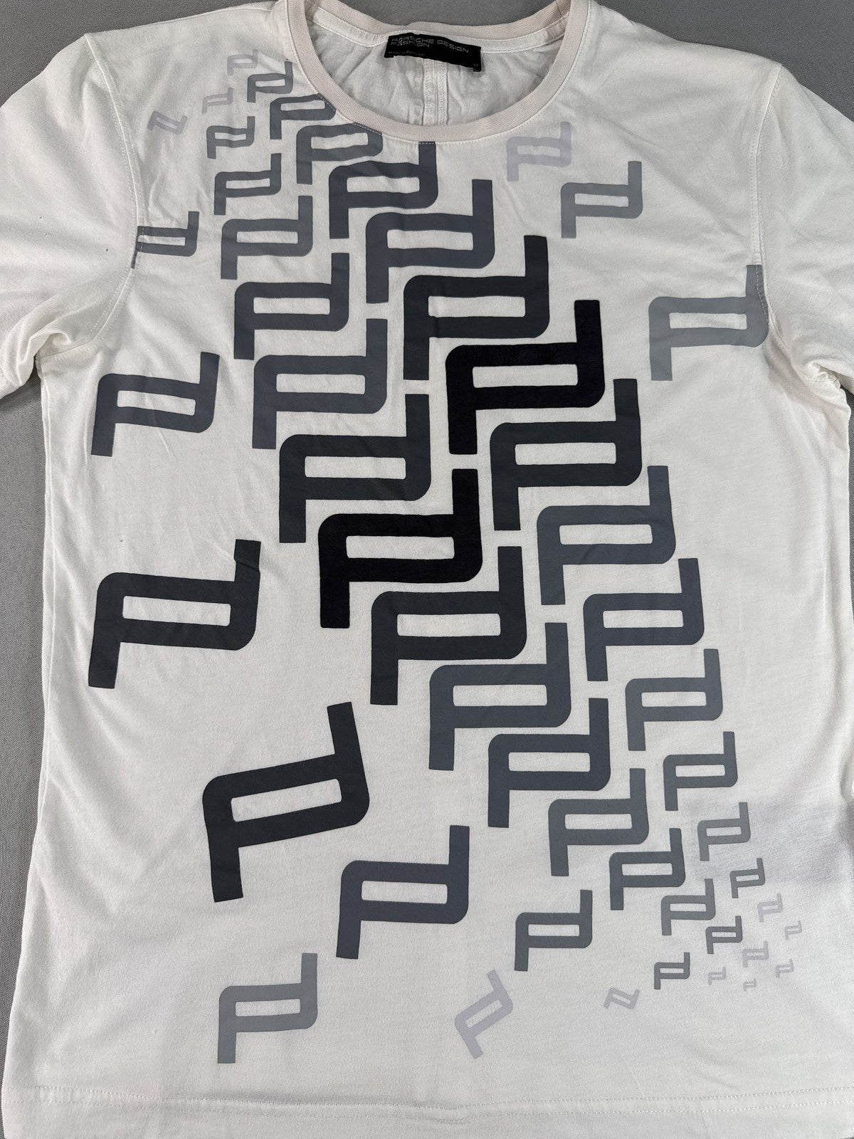 Porsche Design Graphic Tee M White Cotton Modal Crewneck Short Sleeve Regular
