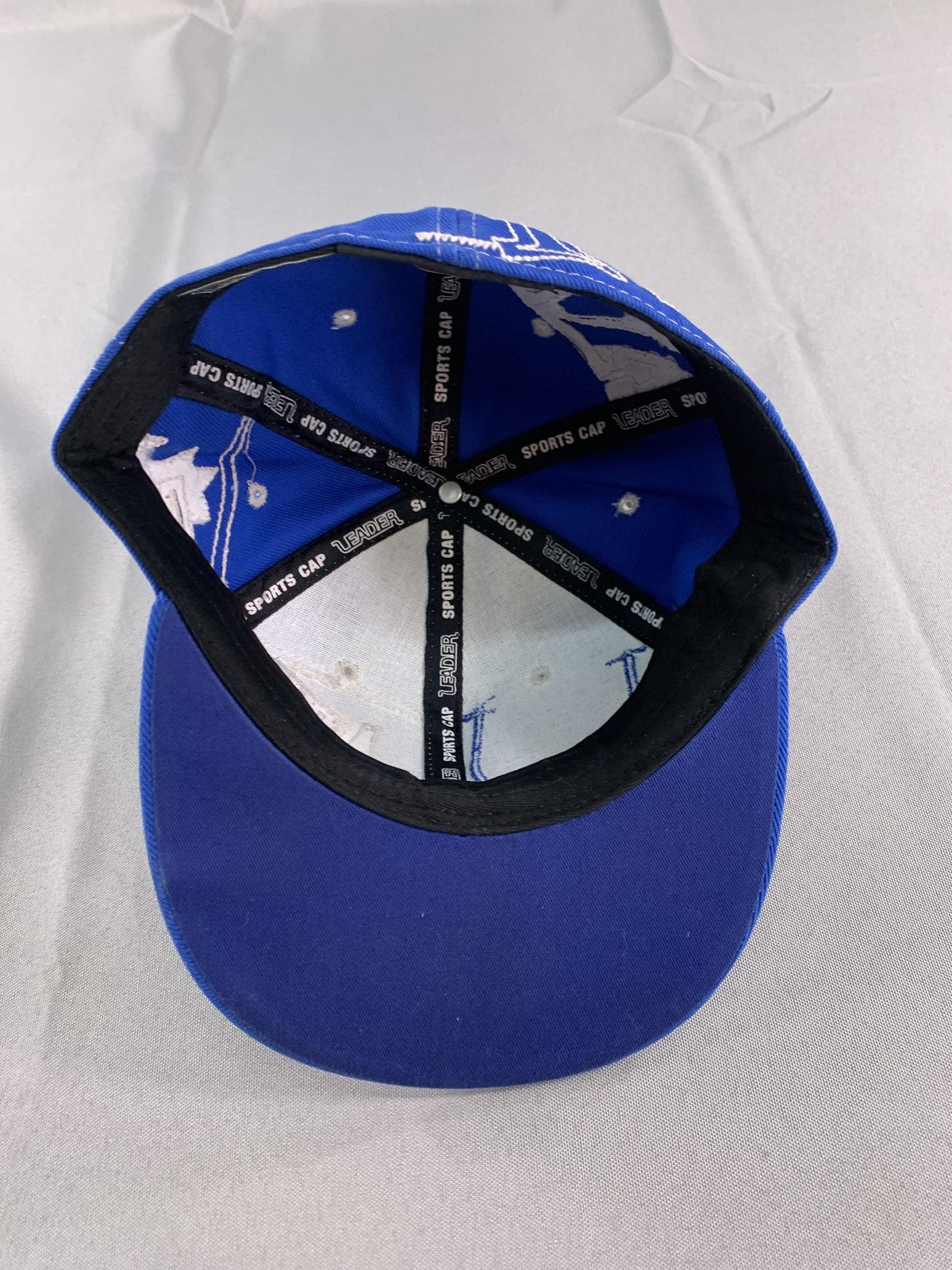 Texas TX Hat Cap Fitted Mens Small Blue White Embroidered Stars Horseshoe 100