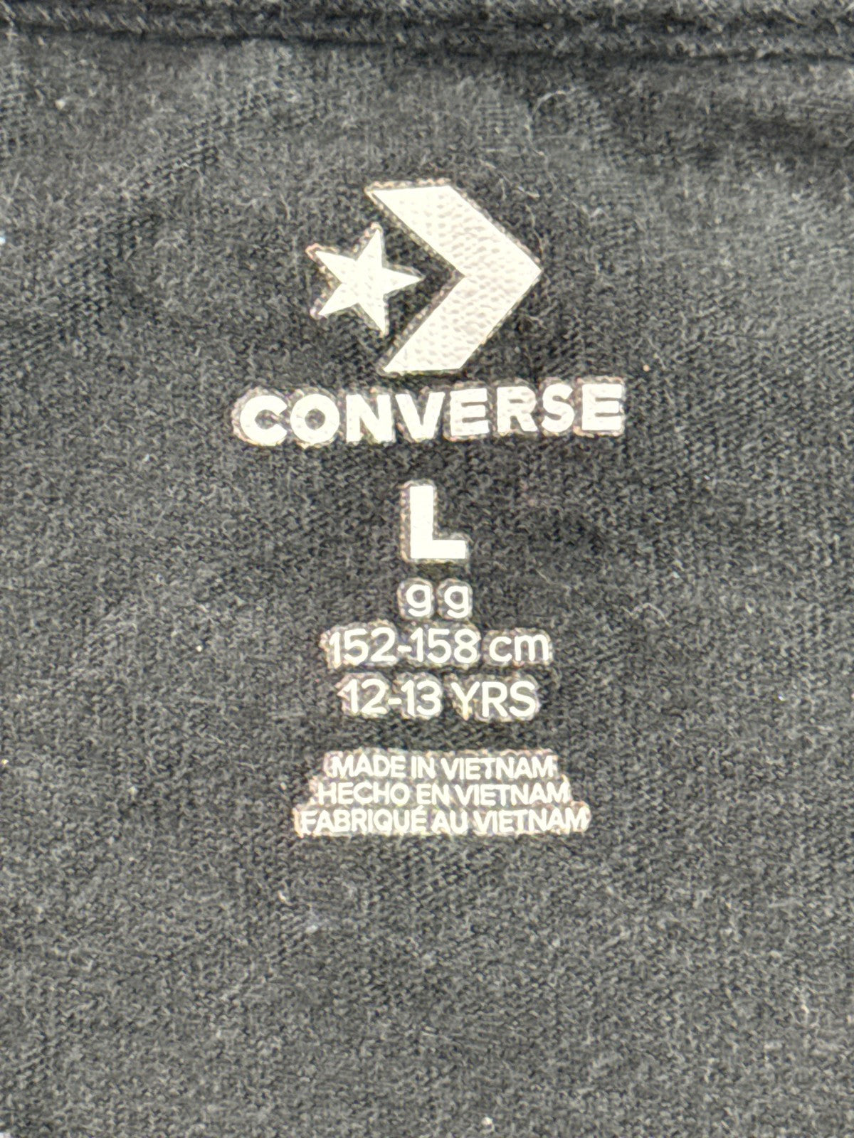 Converse All Star Chuck Taylor Graphic Tee L Black Cotton Crewneck Short