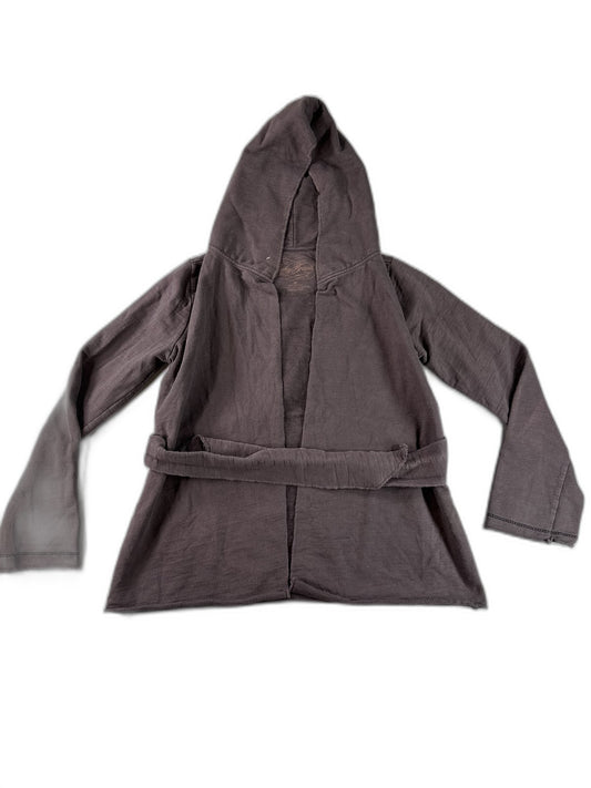Lucky Brand 8WK3784 Hooded Open Cardigan XL Womens Brown Cotton Blend Long
