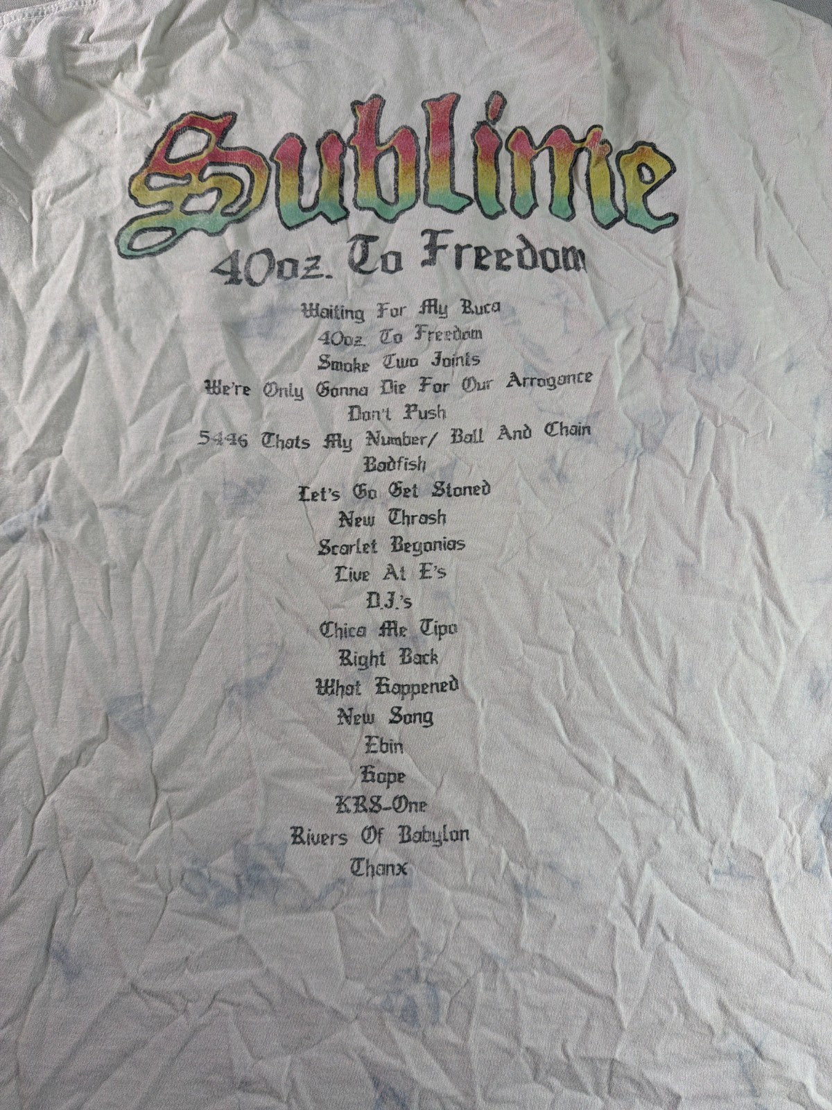 Sublime 40oz To Freedom Sun Double Sided Bleach Tie Dye Band Tee Mens 2XL NWT