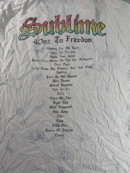 Sublime 40oz To Freedom Sun Double Sided Bleach Tie Dye Band Tee Mens 2XL NWT