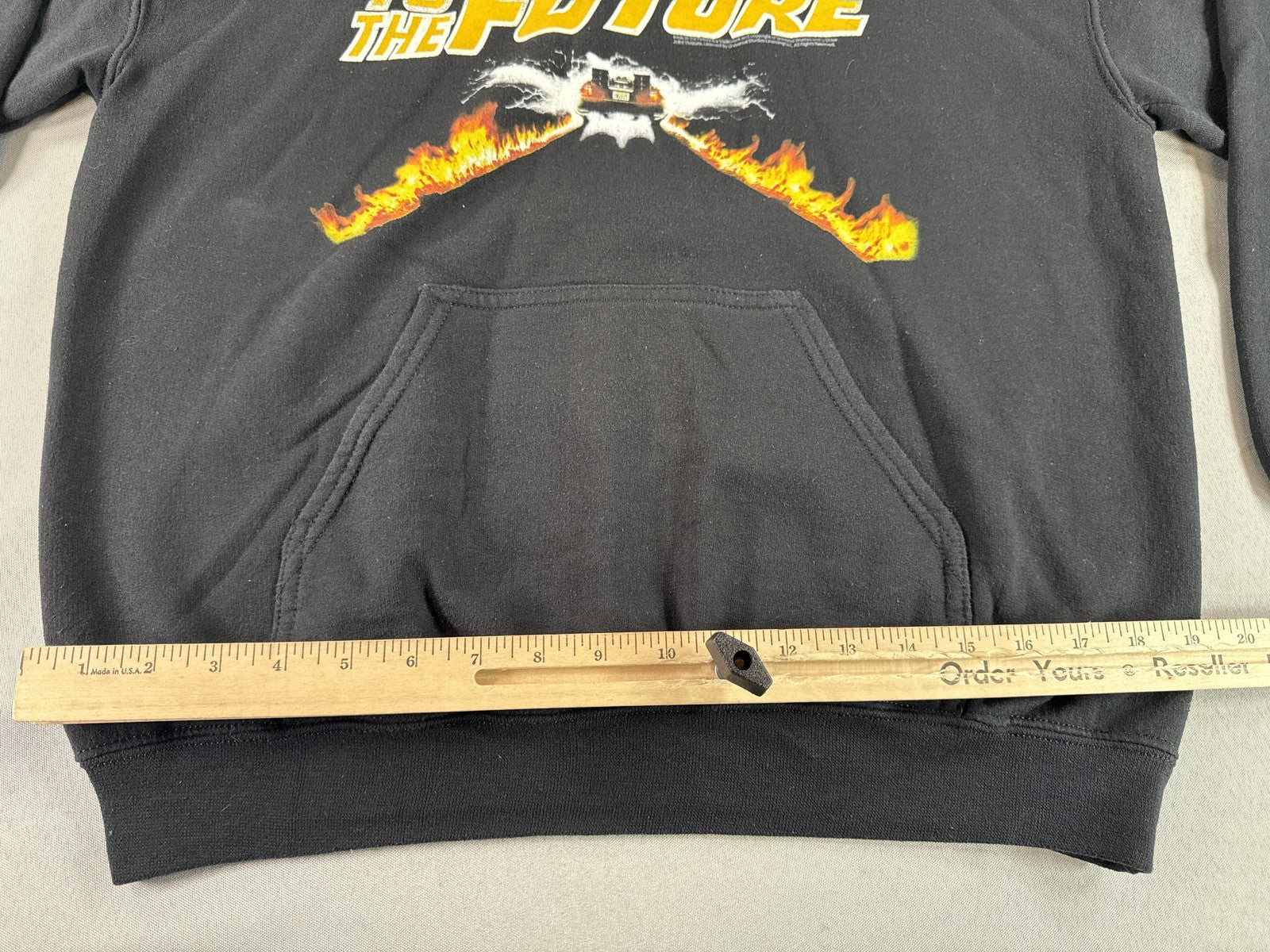 GILDAN Back to the Future Hoodie M Black Cotton Pullover Graphic Long