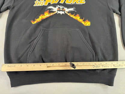 GILDAN Back to the Future Hoodie M Black Cotton Pullover Graphic Long