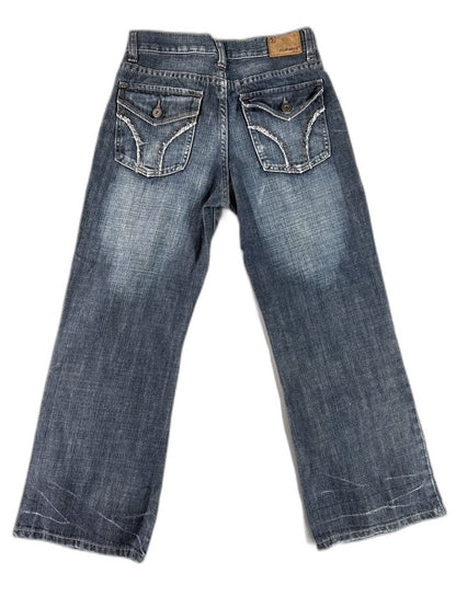 FLY PAPER Jeans Womens 6 Blue 100% Cotton Relaxed Fit Wide Leg Denim Solid