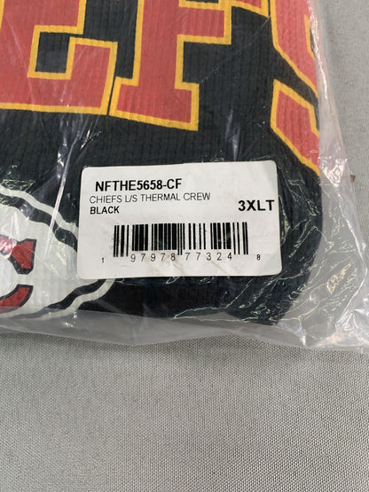 Kansas City Chiefs Shirt Mens 3XLT Black NFL Football Long Sleeve Thermal Crew