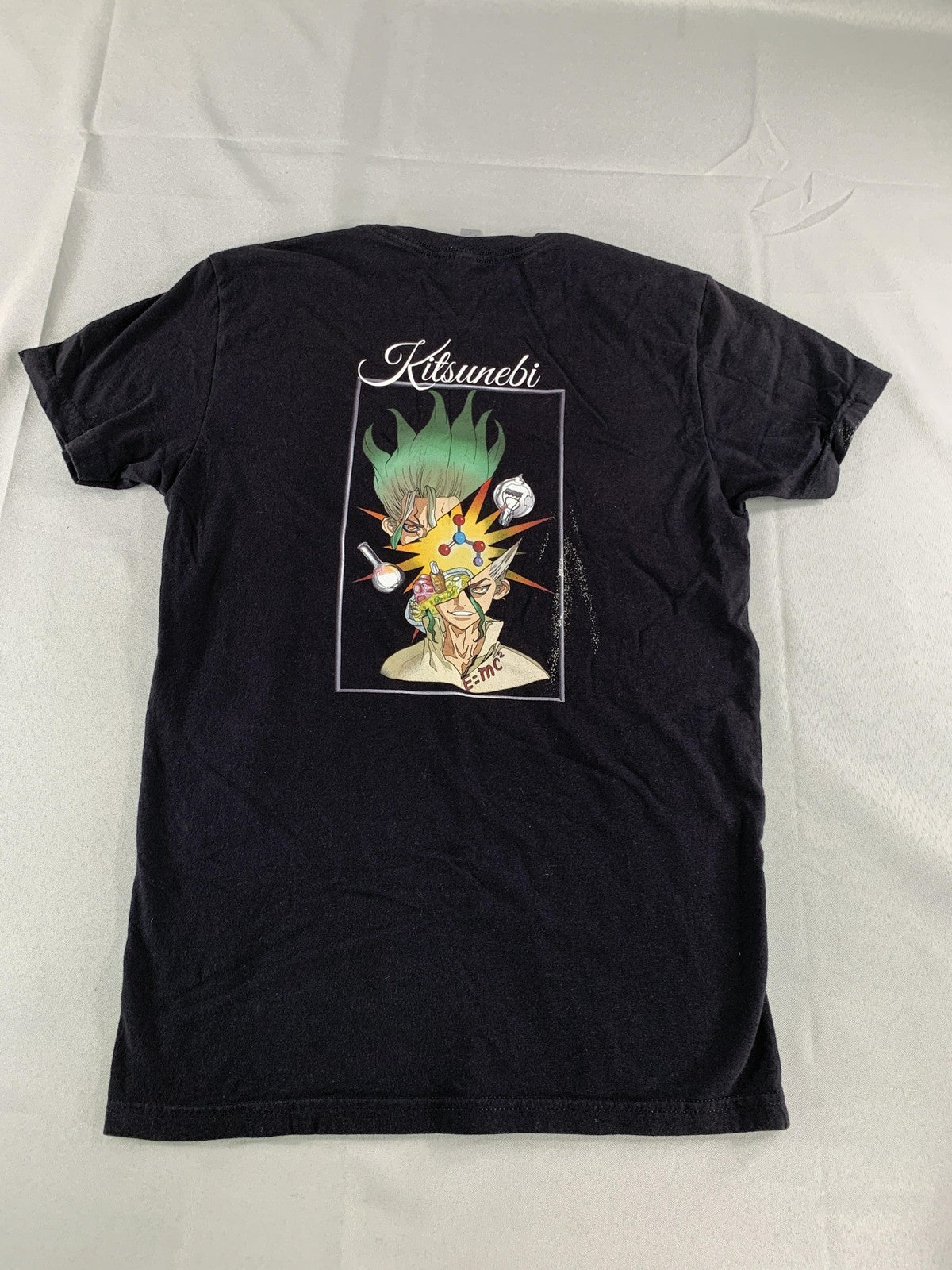 Kitsunebi Shirt Mens Small Black Anime Science Graphic Tee Streetwear Fox Logo