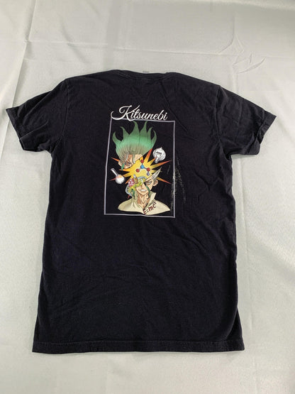 Kitsunebi Shirt Mens Small Black Anime Science Graphic Tee Streetwear Fox Logo
