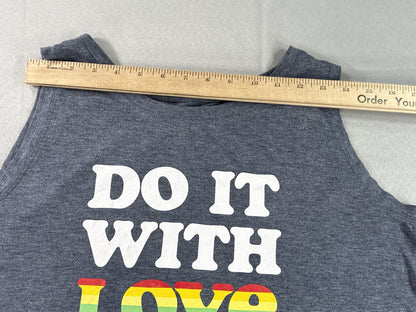 Athletic Do It With Love Works Do It Love Tank 12 Top Womens 12/14 Gray Cotton