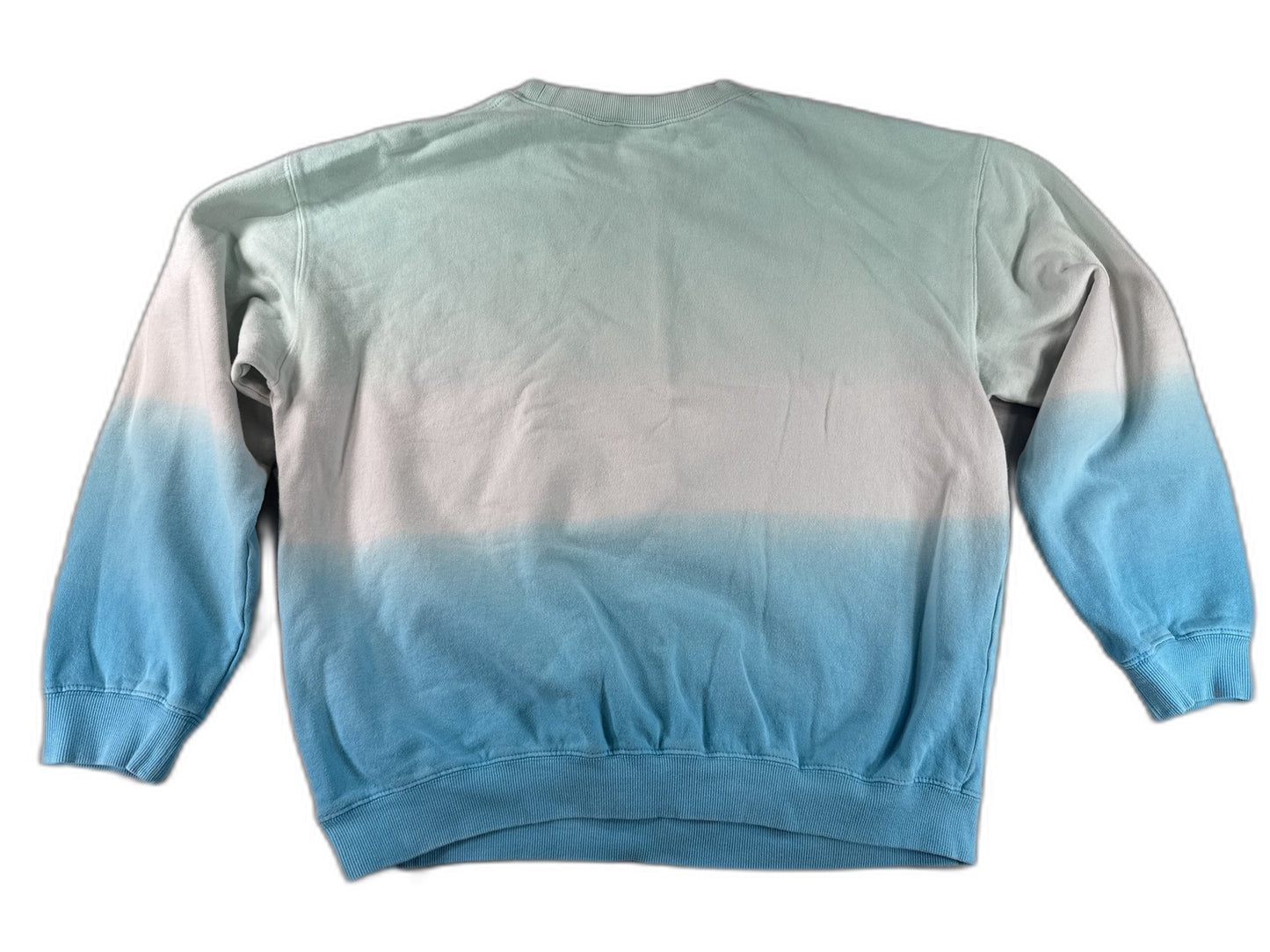 Disney Mickey Mouse World Sweatshirt L Blue 100% Cotton Pullover All Over
