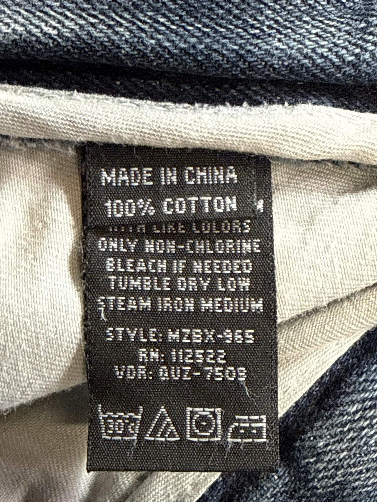 MICROS M2BX 385 Jeans 34x30 Blue 100% Cotton Straight Leg Classic Zip Fly
