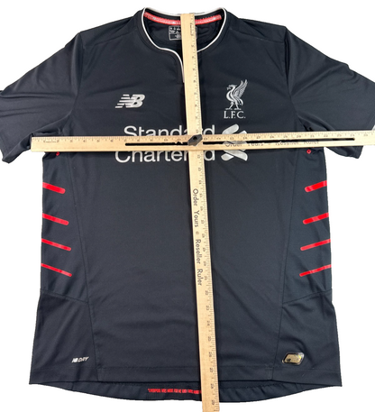 Liverpool FC 2016/17 Away Jersey New Balance L Black Red Soccer Shirt LFC Authnt