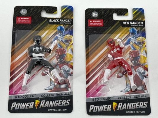 Power Rangers Mini Figures Lot of 2 – Red & Black Ranger Prexio Hasbro 2021