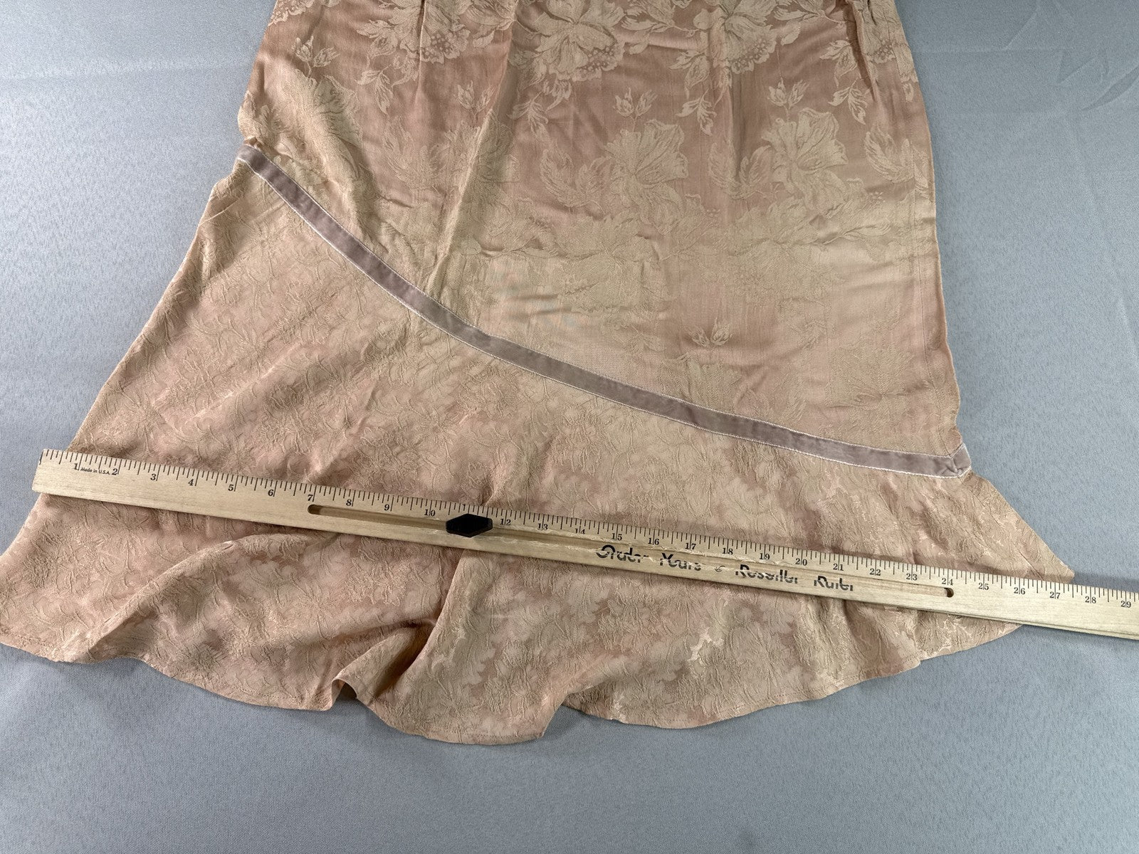 KAREN MILLEN SK035/S00S Midi Skirt 14 Beige Floral Print Viscose Acetate Length