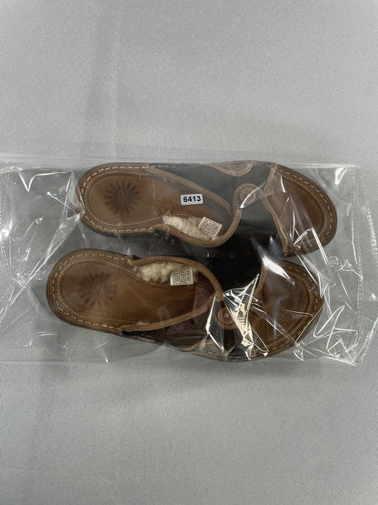 UGG Australia Shoes Womens Size 6 Shearling Slide Sandals Leather Clogs 1793