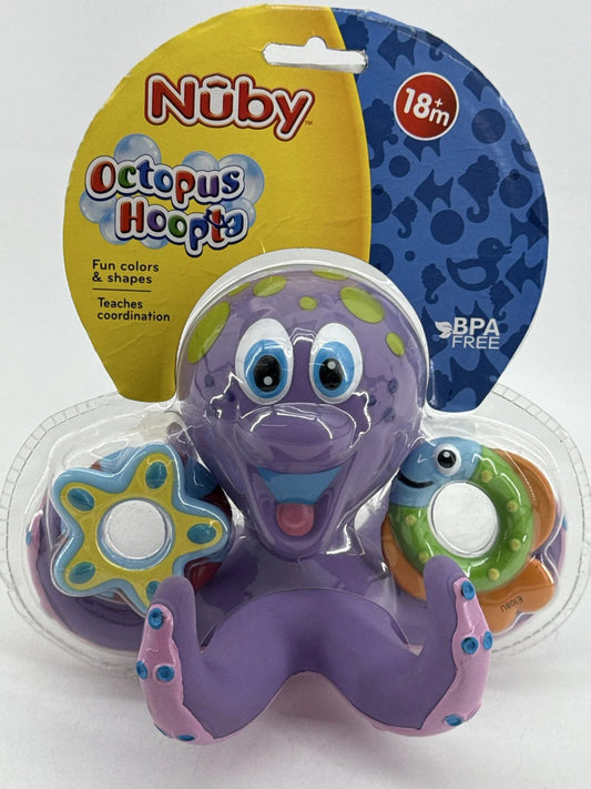 Nuby Octopus Hoopla Floating Bath Toy 3 Rings Purple 18m+ BPA Free Unbranded NWT