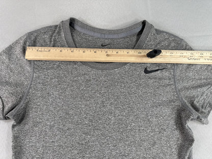 Nike Dri Fit Tee S Gray Crewneck Short Sleeve Regular Sportswear Heather