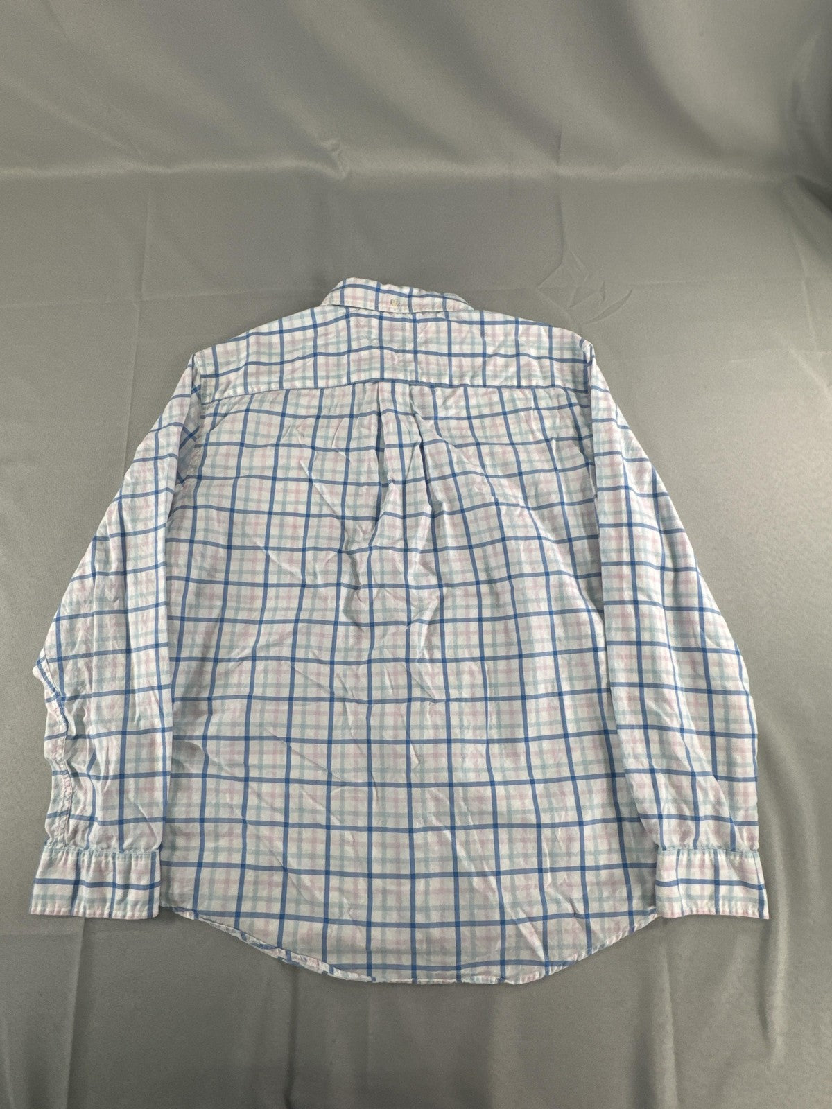 Tommy Hilfiger Shirt Mens XL Blue Pink Plaid Custom Fit Button Up Long Sleeve