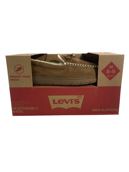 Levis Comfort Lite Moccasin Slippers Mens Size 8 5 Brown Memory Foam Shoes red