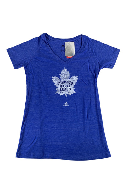 Toronto Maple Leafs Shirt Womens Large Blue NHL Hockey Adidas Tee T-Shirt New