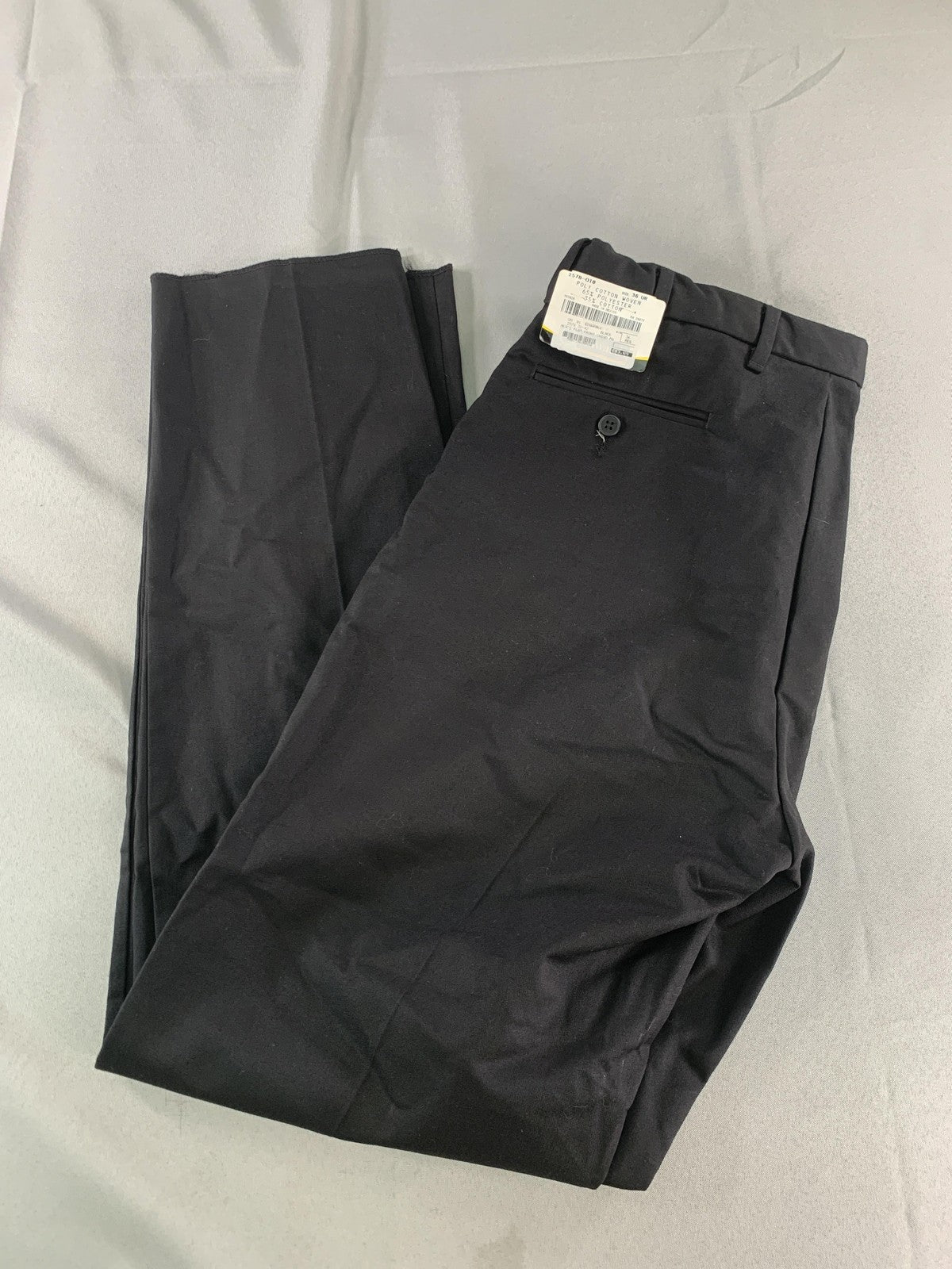 Edwards Chino Pants Mens 36 Black Flat Front Poly Cotton Uniform Work Unbranded