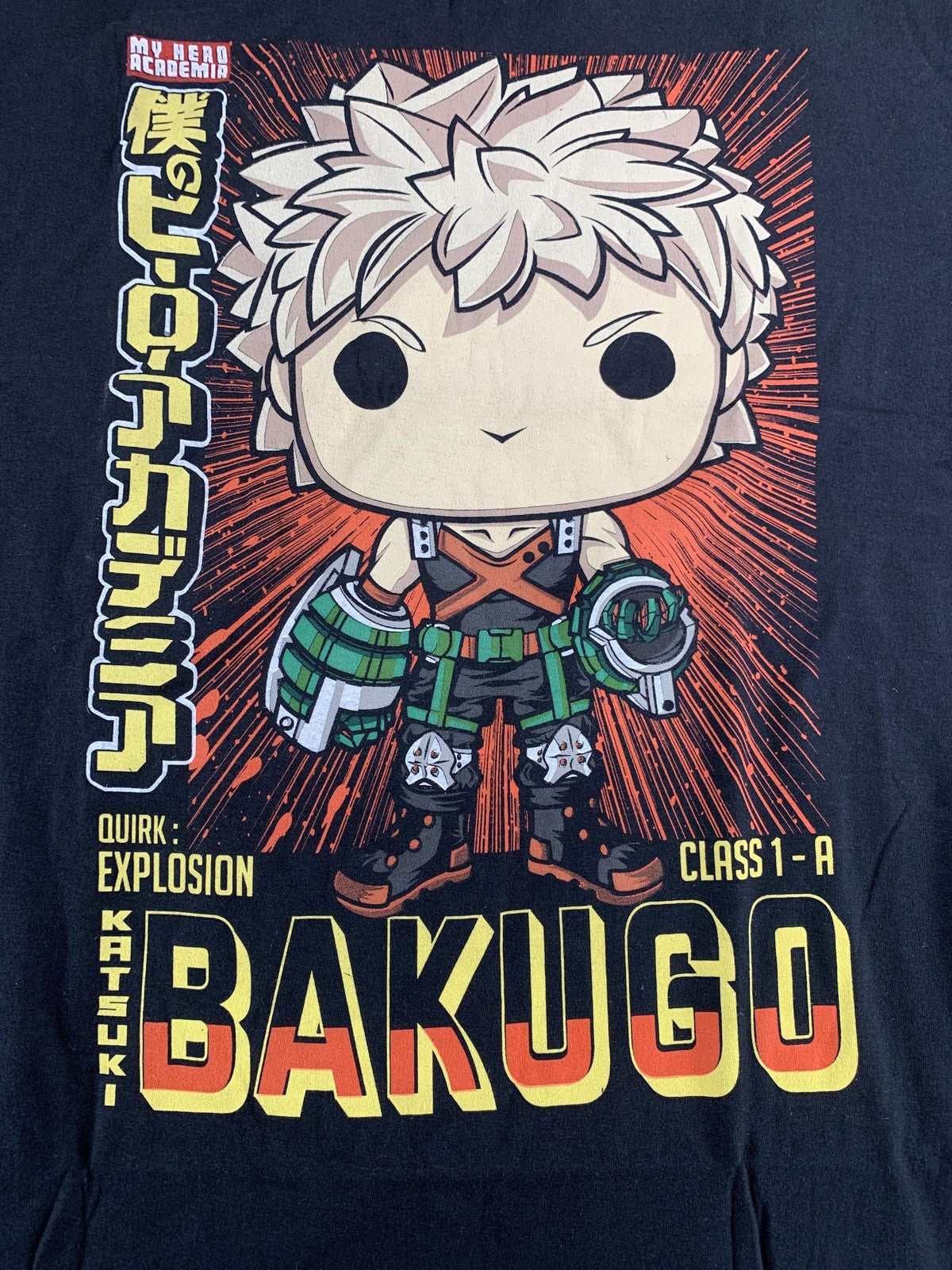 My Hero Academia Katsuki Bakugo Shirt Mens XL Black Funko Pop Tees Anime Graphic
