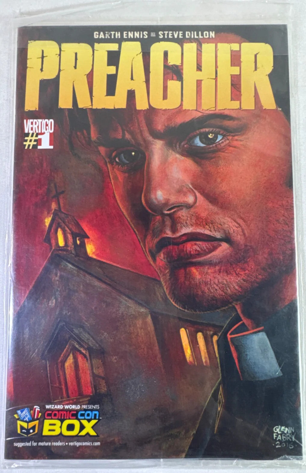 Preacher #1 Comic Con Box Variant 2015 Glenn Fabry Vertigo NM Bagged Boarded