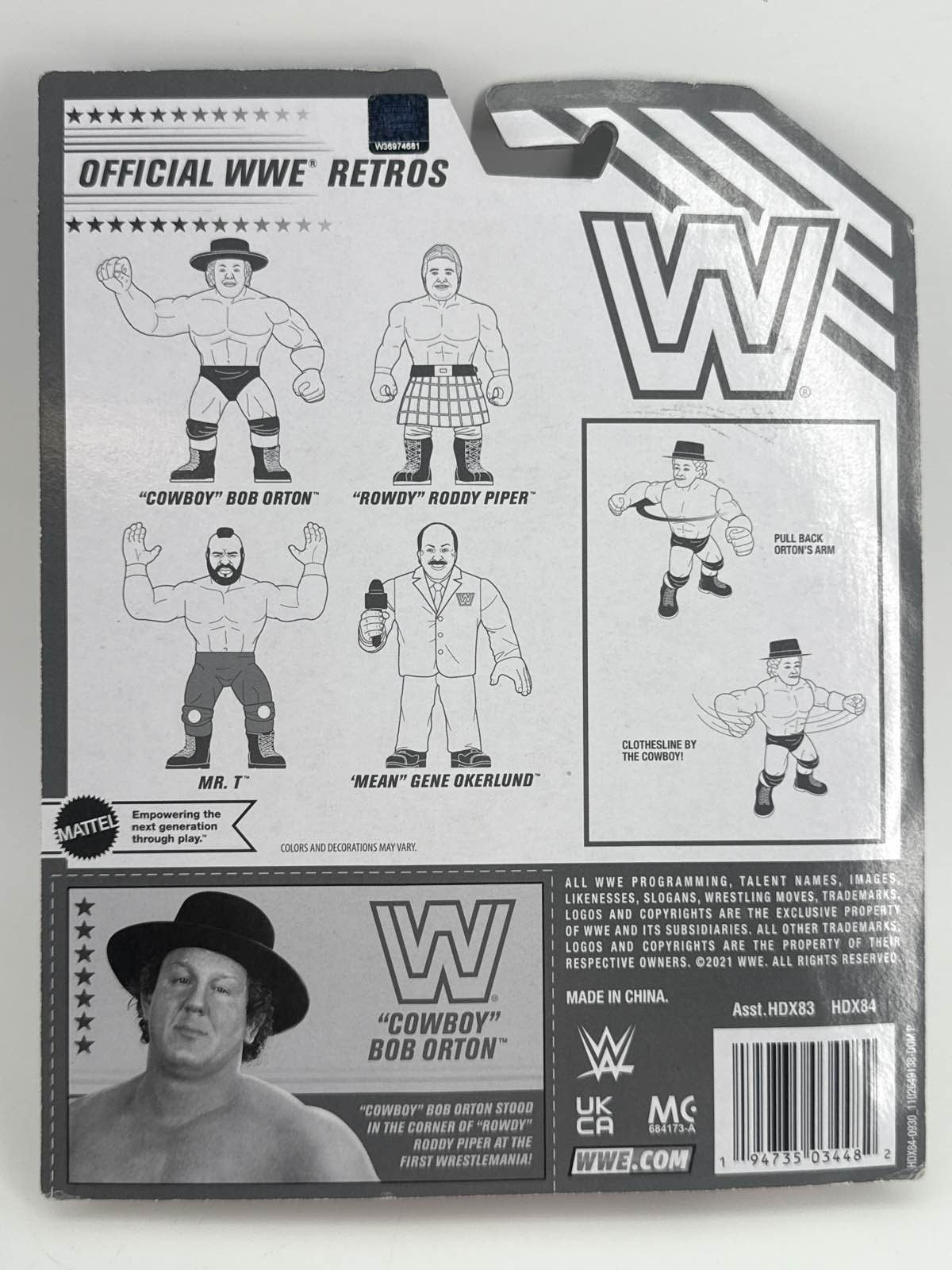 WWE Retro Cowboy Bob Orton Mattel HDX84 Action Figure Clothesline MOC 2022 WWF