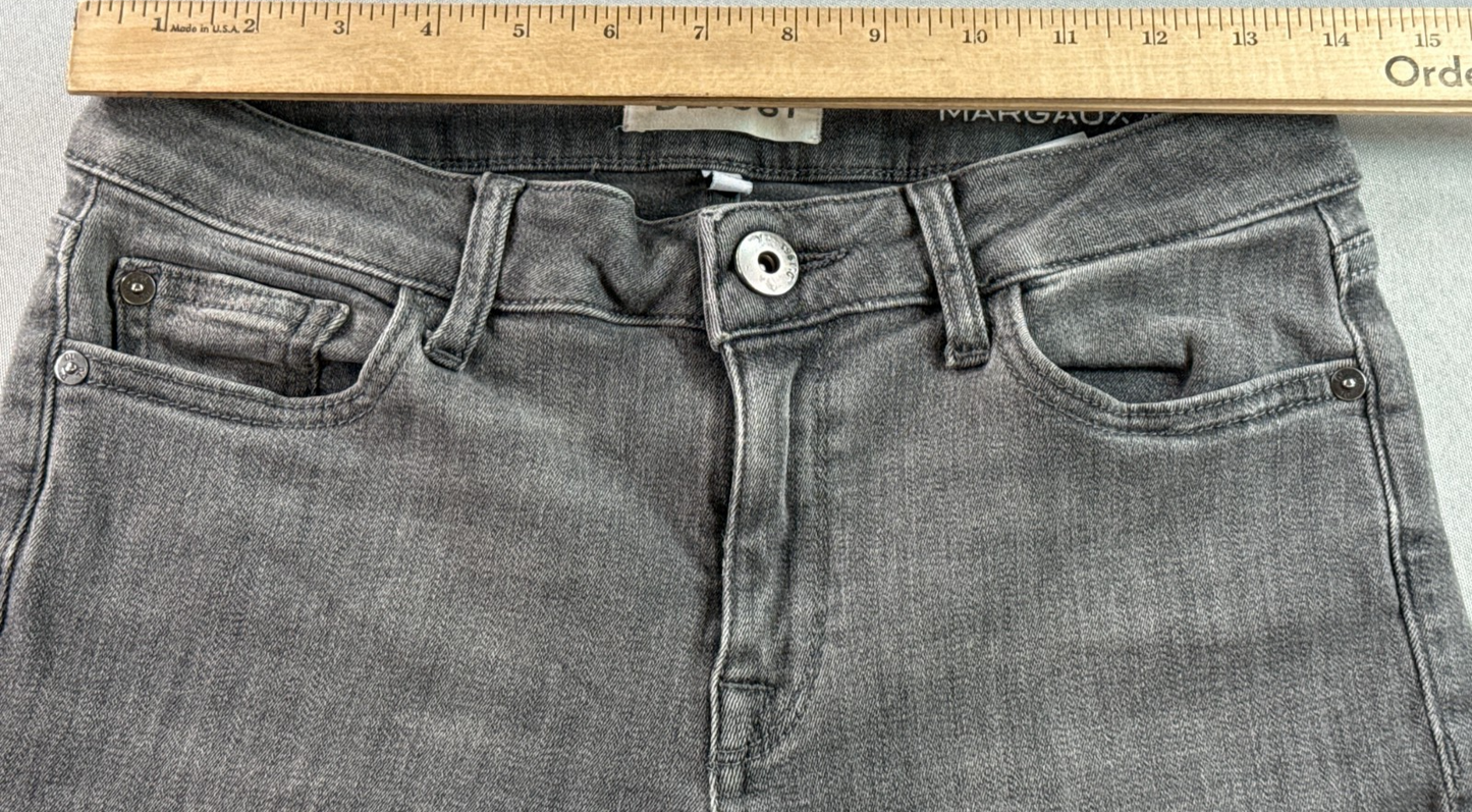 DL1961 Margaux Instasculpt Ankle Skinny Gray Stretch Jeans Women 28 Crop