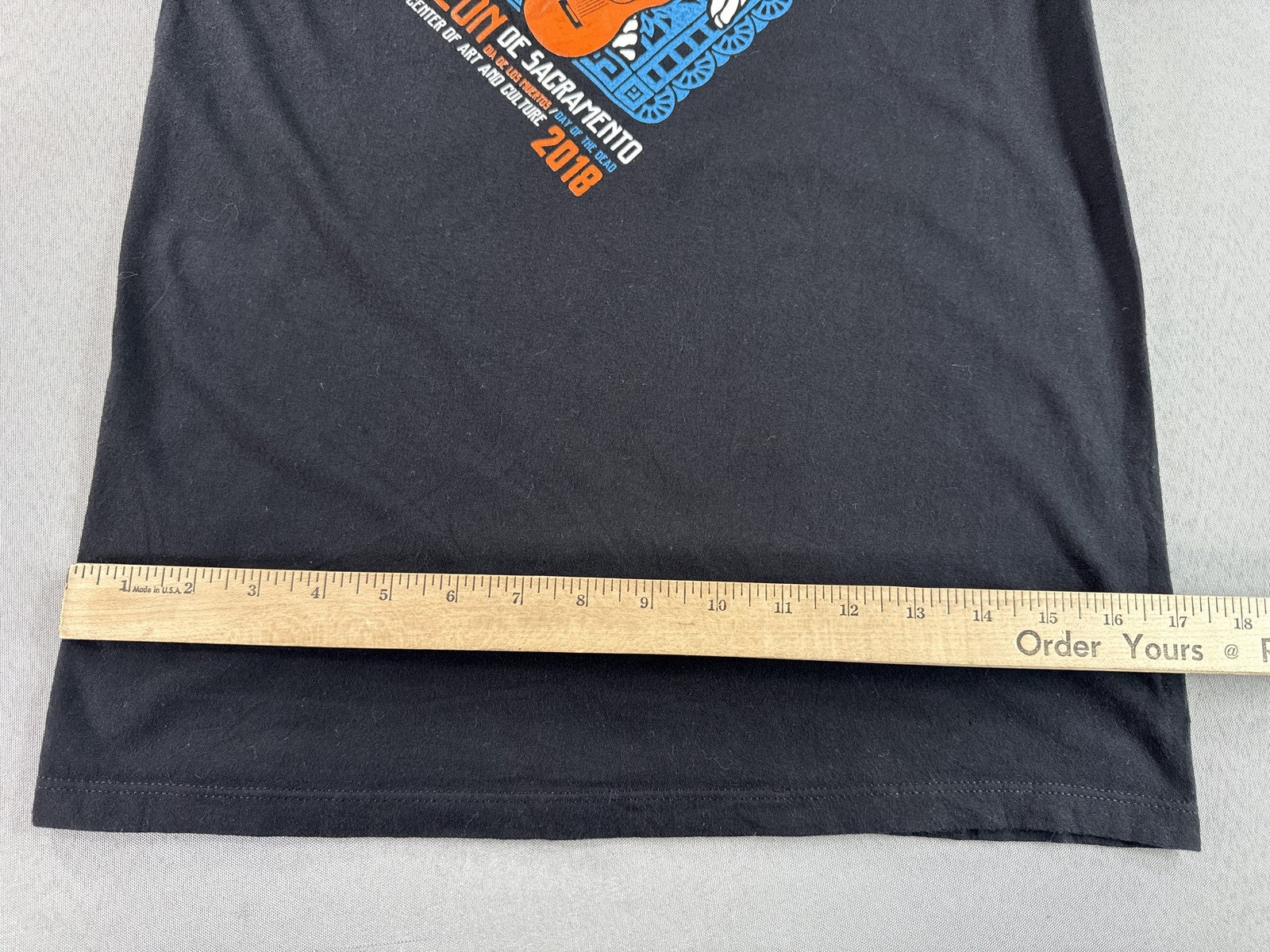 Alstyle Skeleton Day Dead Graphic Tee S Black 100% Cotton Crewneck Short Sleeve