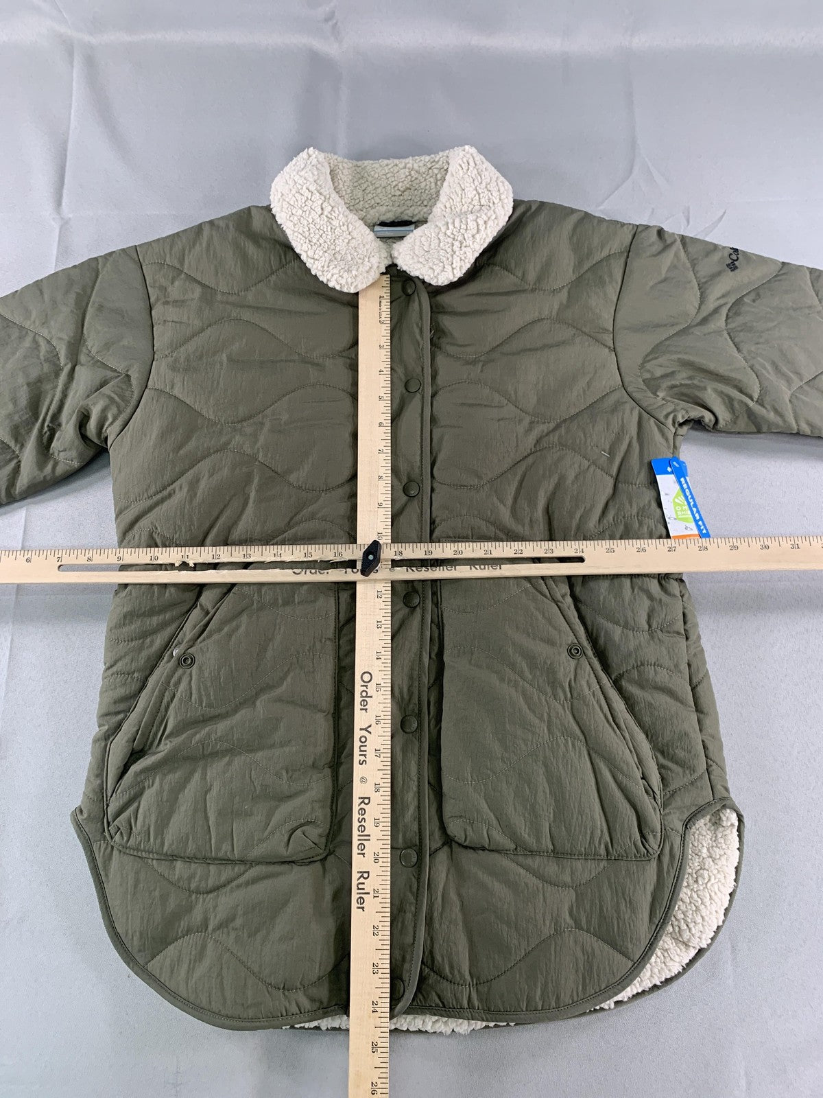 Columbia Jacket Womens XS Green Birchwood Quilted Sherpa Omni-Shield WL4815-397
