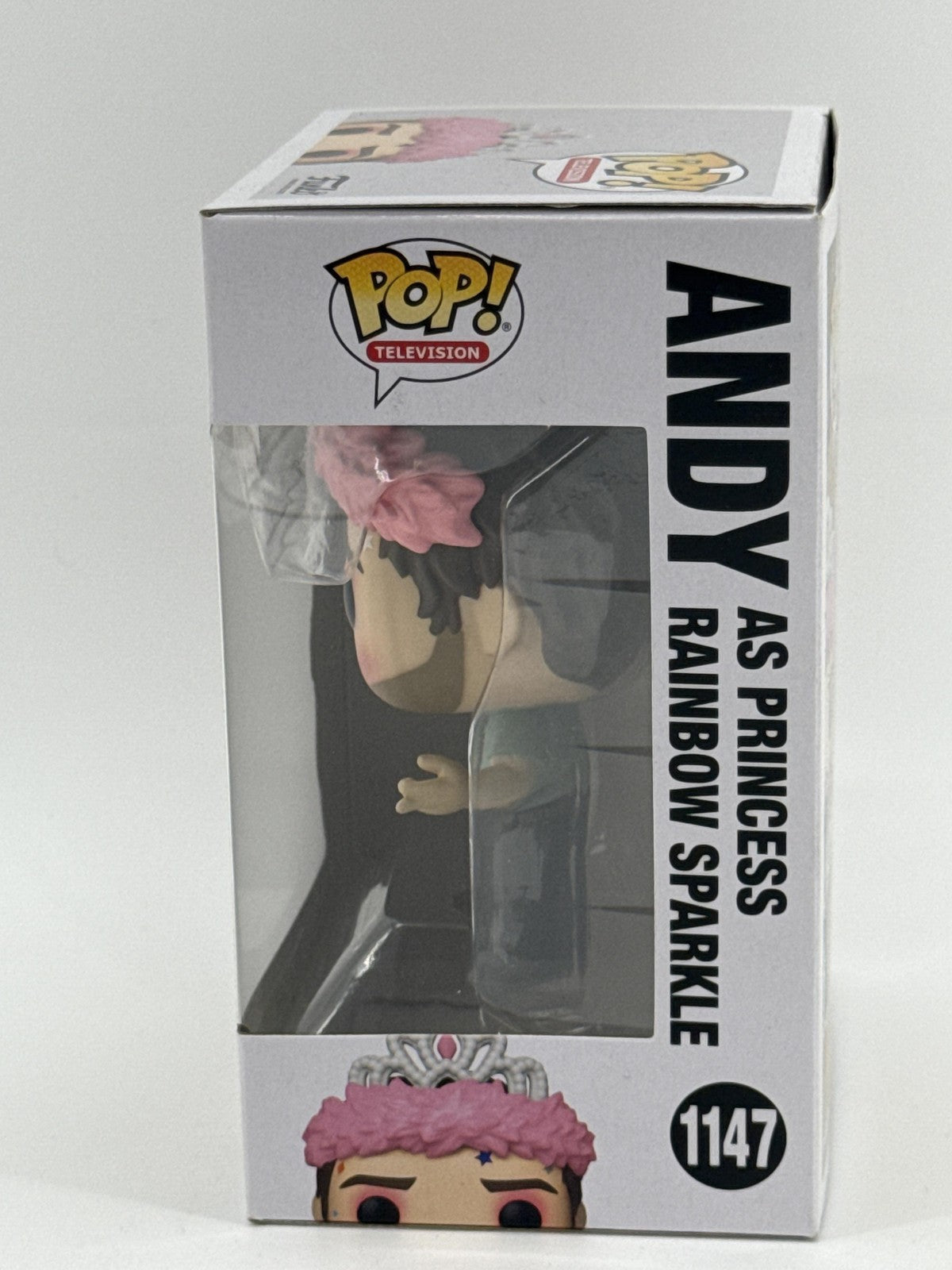 Funko Pop TV Parks And Recreation 1147 Andy Princess Rainbow Sparkle Vinyl White