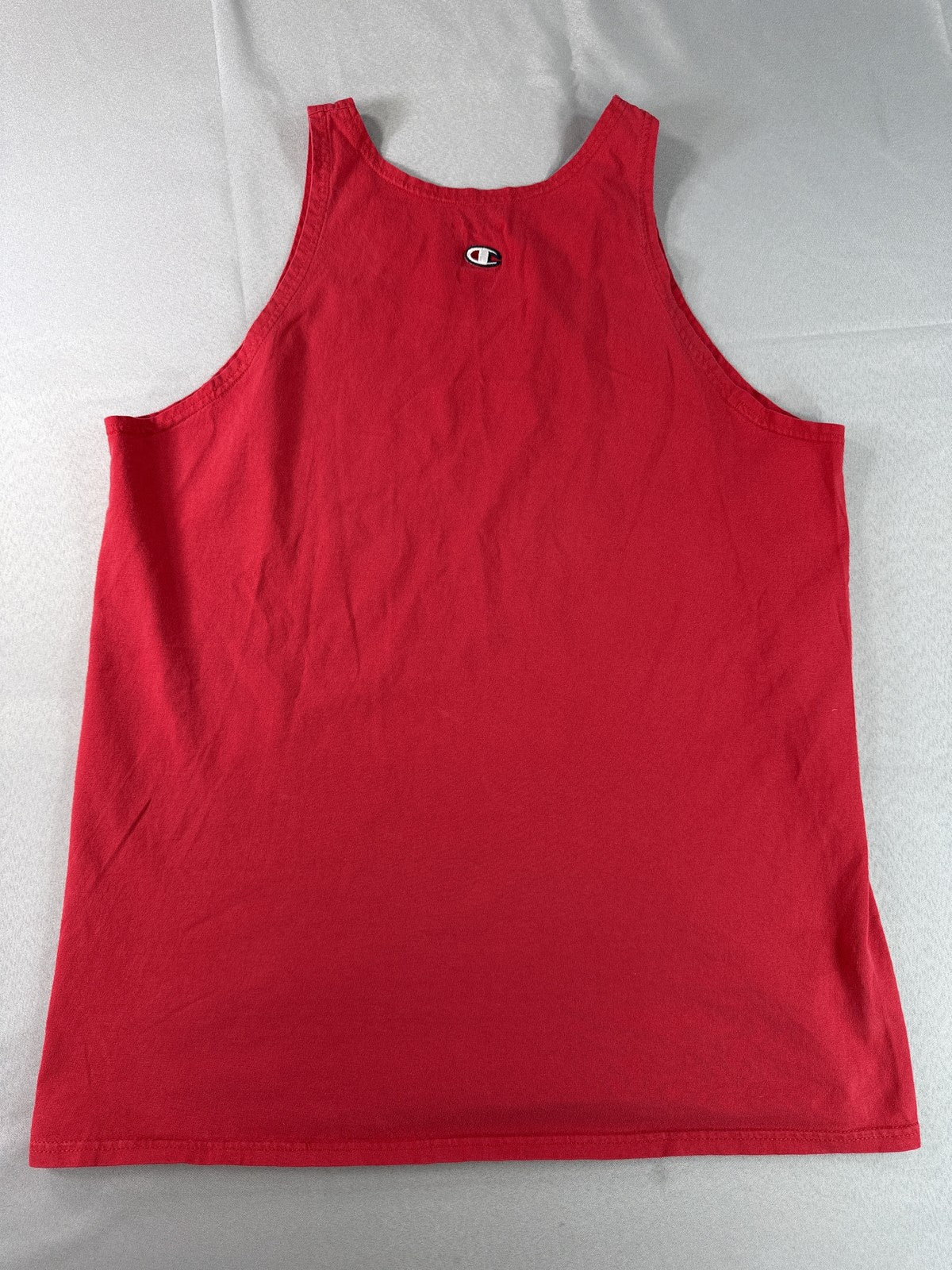 Champion T2238 Tank Top XL Red 100% Cotton Scoop Neck Sleeveless Athletic Logo