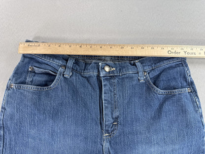 Riders Lee Relaxed Fit Straight Leg Jeans Womens 14P Blue Wash Stretch Denim 14M