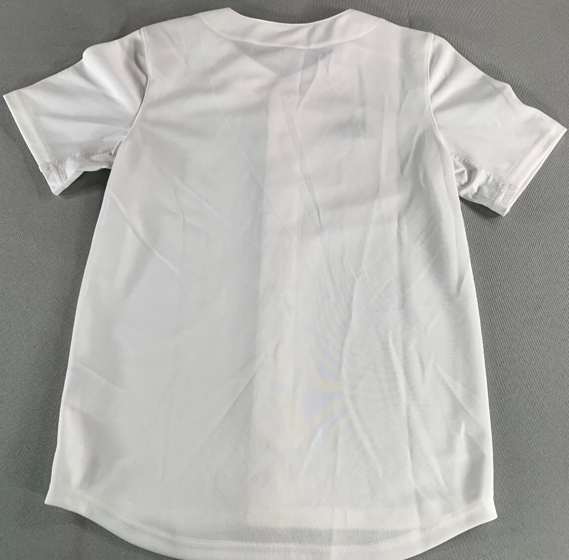 Adidas Youth Baseball Jersey White Button Up Short Sleeve Shirt Size M 11-12Y NW