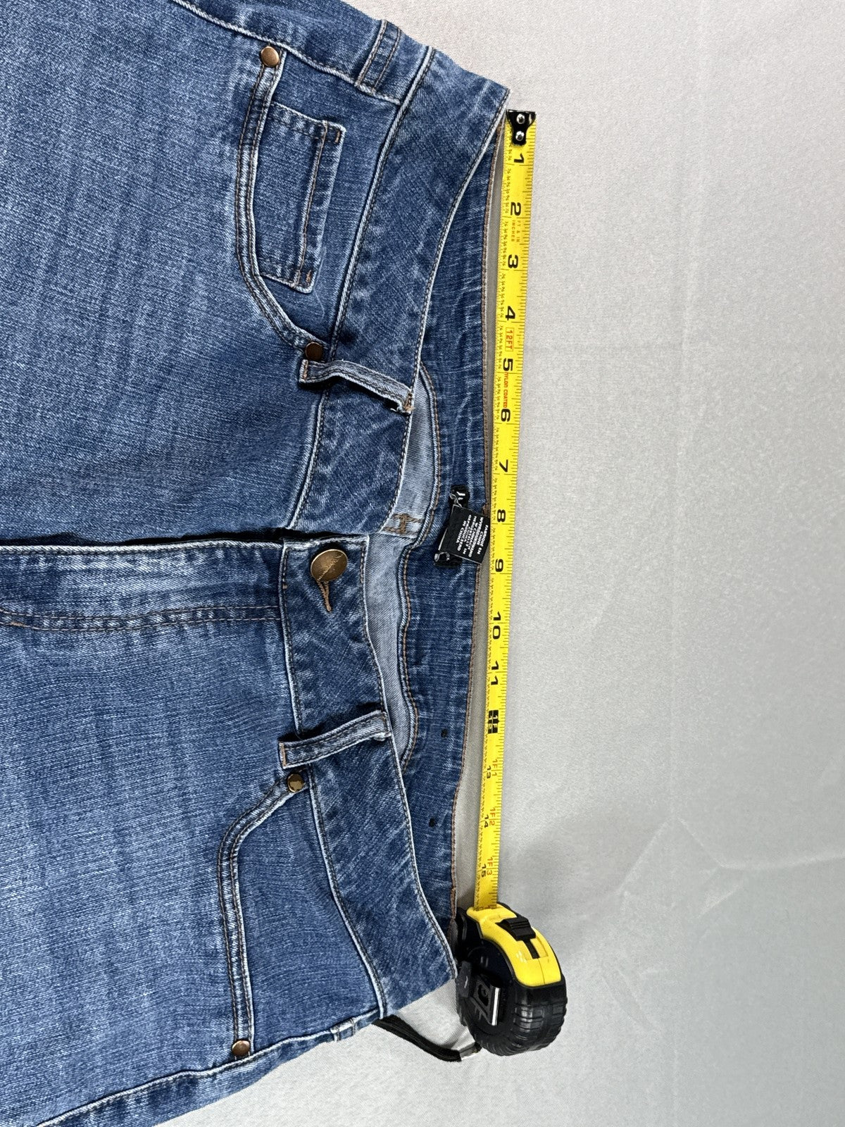 Jones New York Womens 18W High Rise Wide Leg Raw Hem Stretch Jeans Medium Wash