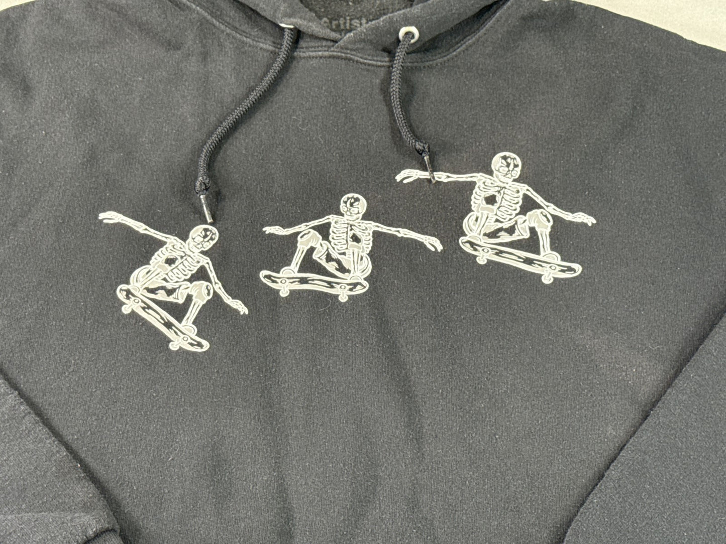 Artist Union Skeleton Urban Hoodie M Black Long Sleeve Graphic Regular Fit