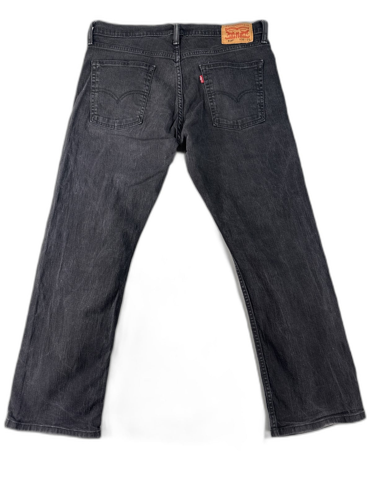 Levi's Straight Leg Jeans W36 L29 Black Denim Unisex Regular Fit Pre Washed