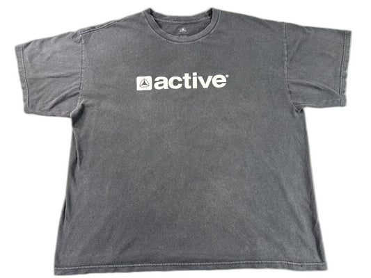 Active Charcoal Streetwear Tee XX LARGE XX Gray Cotton Graphic Crewneck Short