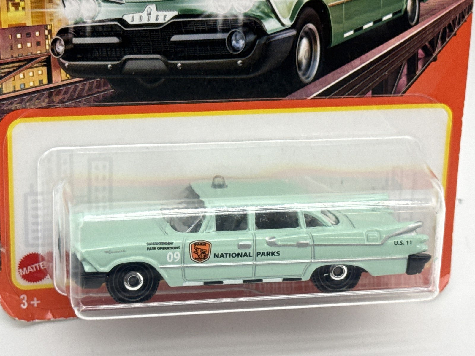 Matchbox 59 Dodge Coronet Police Diecast Car 1:64 Scale Green Metal Toy